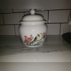 Vintage 1970's Avon Milk Glass Covered Jar
